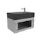 Castello Usa Nile 30-inch Gray Vanity Set with Black Top and Chrome Handles CB-MC-30G-CHR-2053-BL - alternate 4